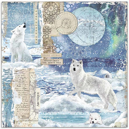 Stamperia - 12x12 Designer Paper - Arctic Antarctic - Wolf