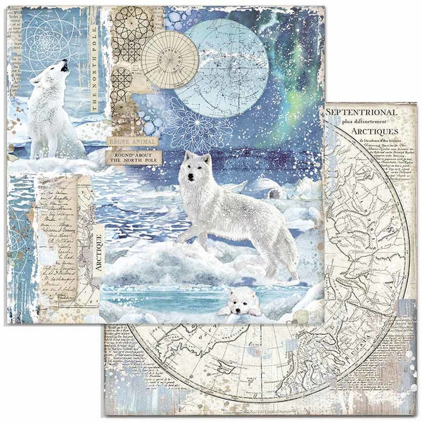 Stamperia - 12x12 Designer Paper - Arctic Antarctic - Wolf