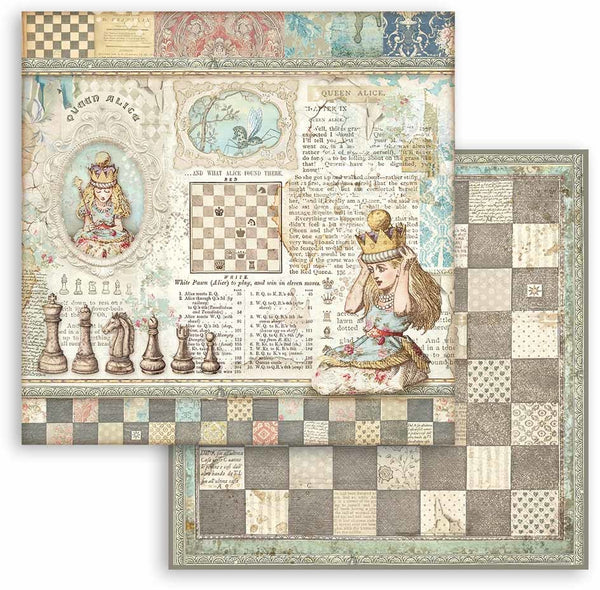 Stamperia - 12x12 Designer Paper - Alice Through the Looking Glass - Queen Alice