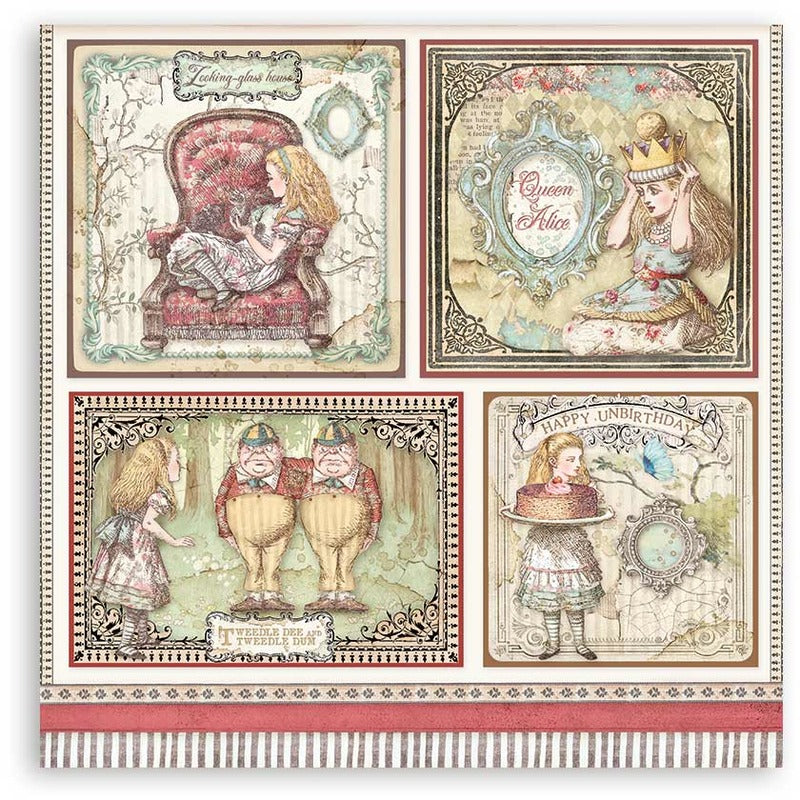 Stamperia - 12x12 Designer Paper - Alice Through the Looking Glass - Cards