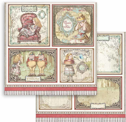 Stamperia - 12x12 Designer Paper - Alice Through the Looking Glass - Cards