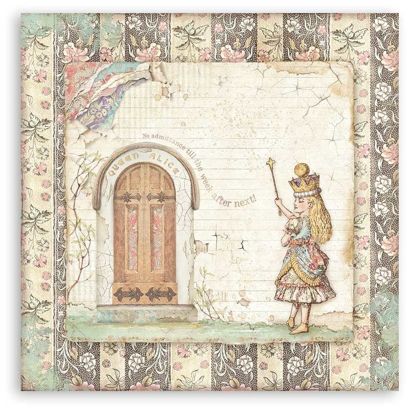 Stamperia - 12x12 Designer Paper - Alice Through the Looking Glass - Door