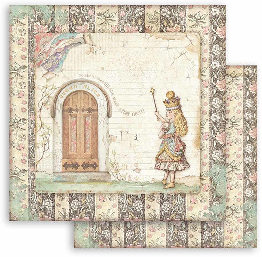Stamperia - 12x12 Designer Paper - Alice Through the Looking Glass - Door