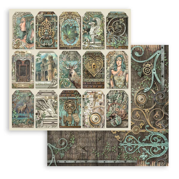 Stamperia 12x12 Designer paper - Magic Forest - Tags