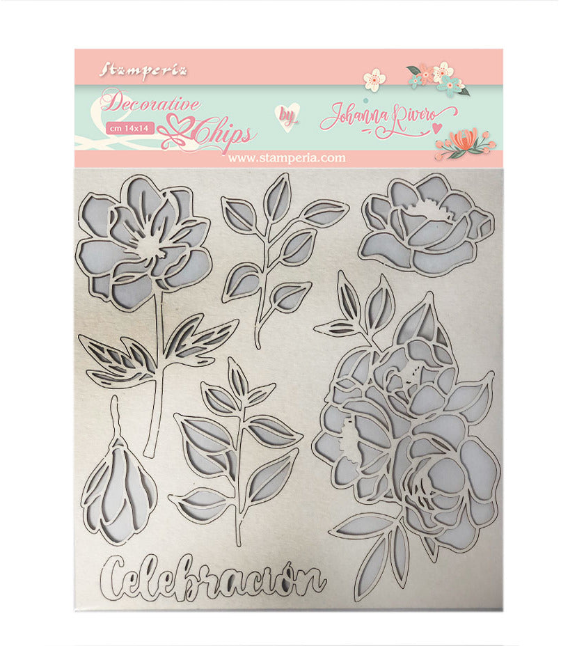 Stamperia - Decorative Chips - Celebration - Flowers