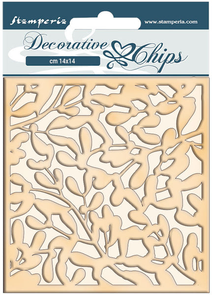 Stamperia - Decorative Chips - Winter Tales - Leaves Texture