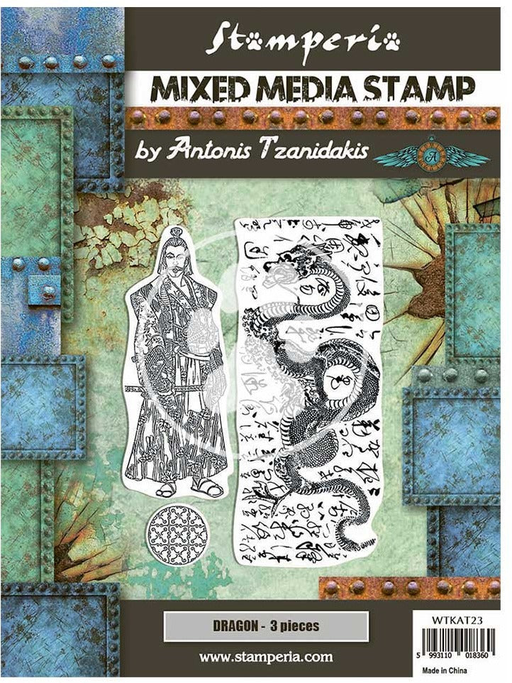 Stamperia - Rubber Multi Media Stamp - Sir Vagabond In Japan - Dragon