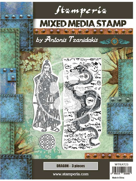 Stamperia - Rubber Multi Media Stamp - Vagabond In Japan - Dragon