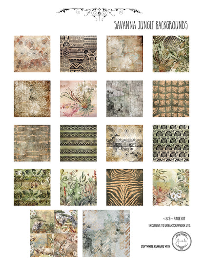 Savanna Jungle Backgrounds 8x8 - DIGITAL