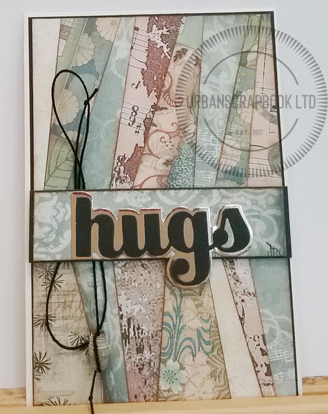 Hugs - paper piecing card ~ FREE TUTORIAL