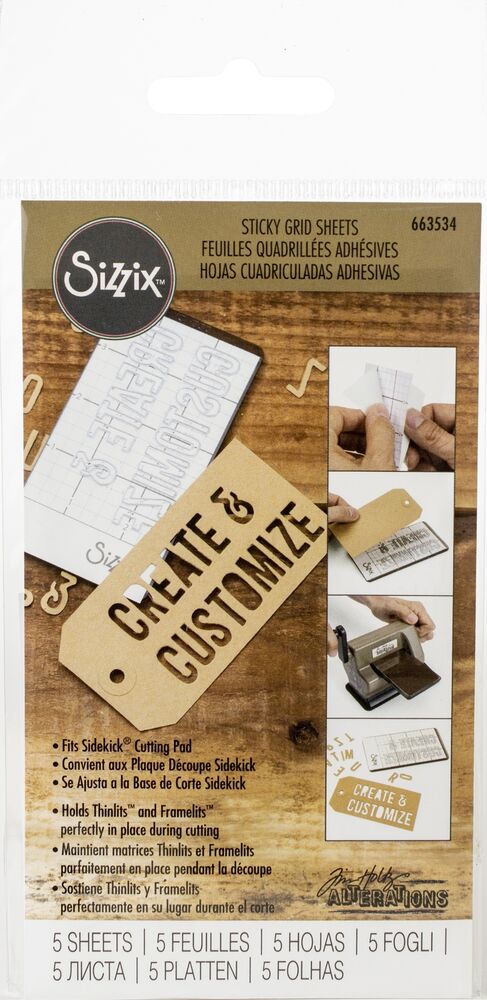 Sizzix - Tim Holtz - Sticky Grid Sheets - 5 per package